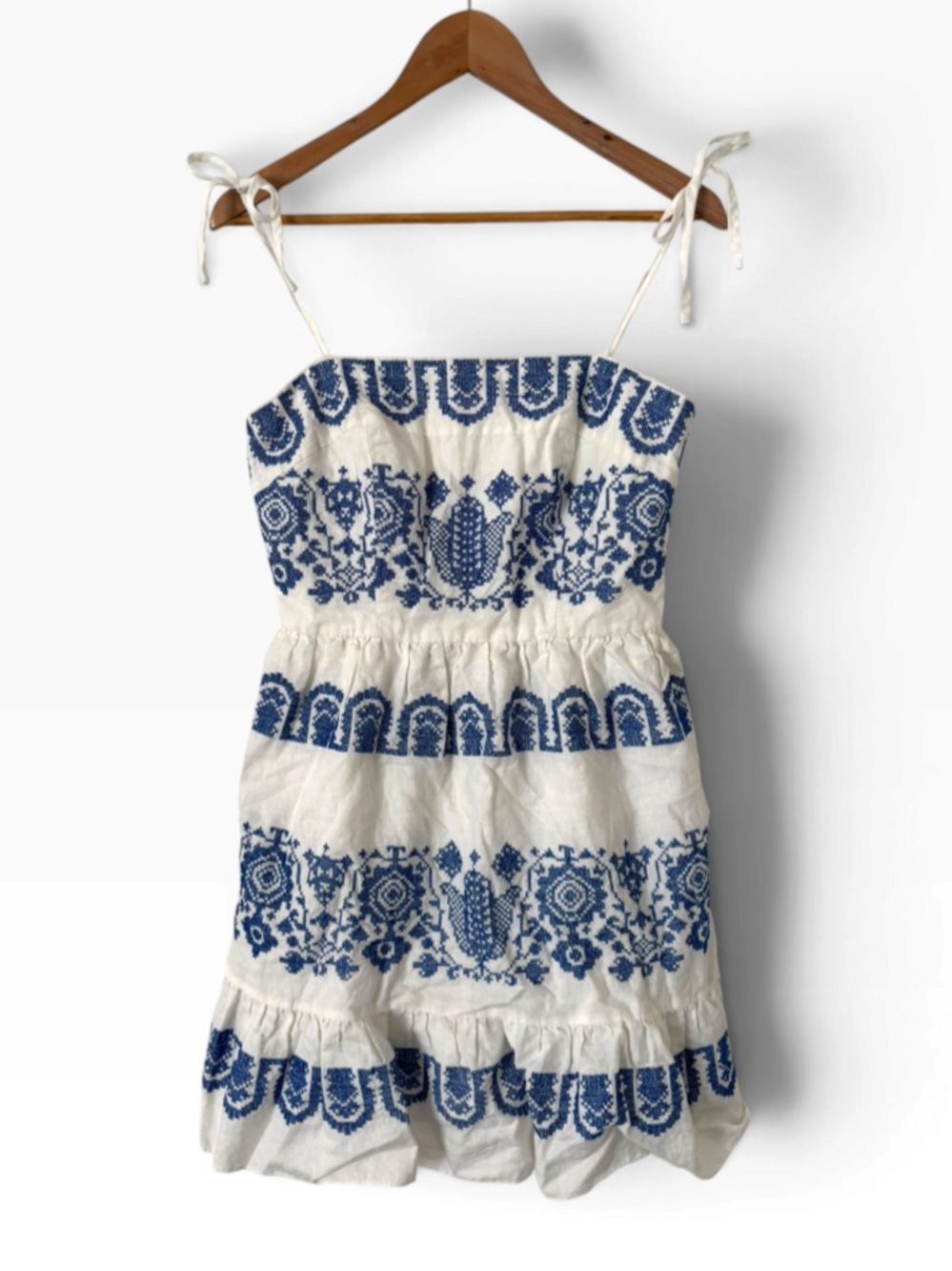 Milly Embroidered Mini Dress - Size 6 - Picture 2 of 4